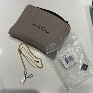 Alexis Bittar Gold and Silver Scissors Necklace